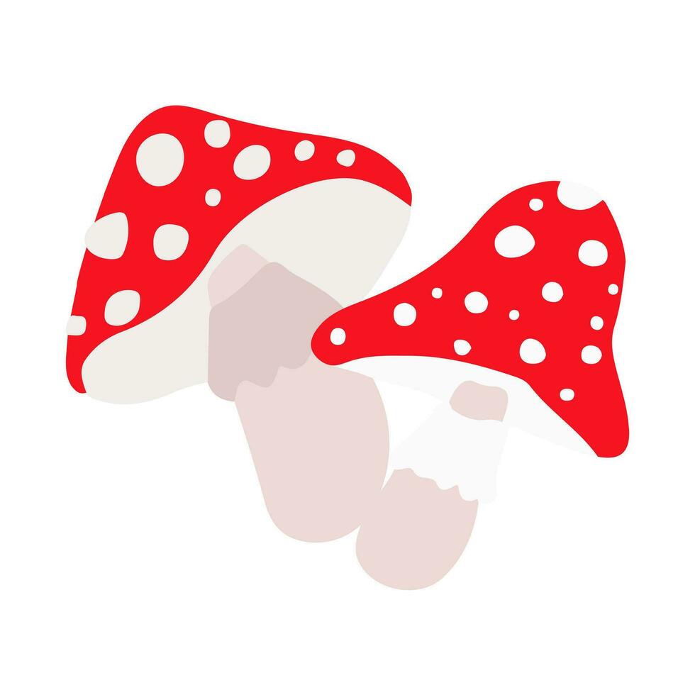 Amanita Pilzfliegenpilz Muscaria Silhouetten Hintergrund. Herbst Jahreszeit retro Stil Textil- drucken. einfach botanisch Hintergrund. minimal Design organisch Hintergrund. vektor