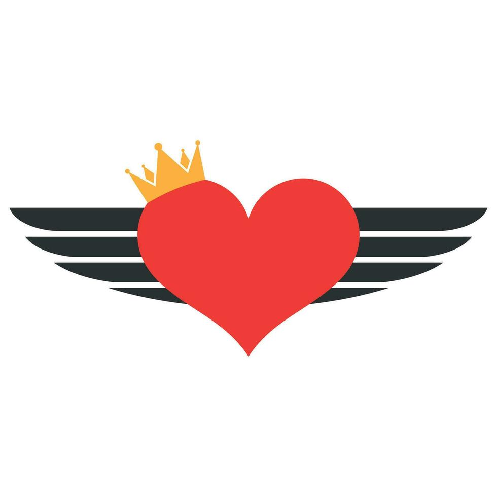 illustration av ett hjärta med vingar vektor