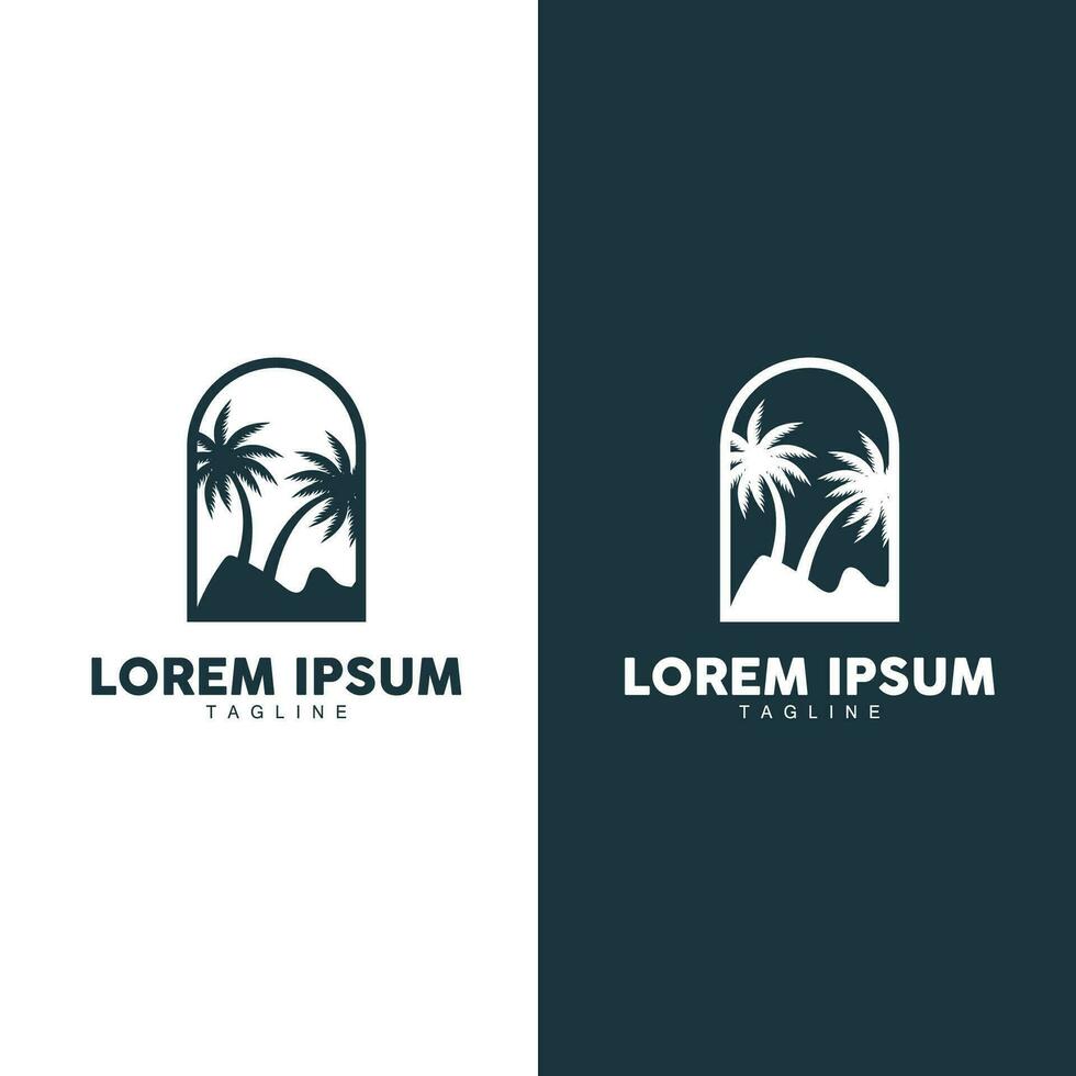 Kokosnuss Baum Logo Design, Strand Pflanze Vektor, Palme Baum Sommer, Illustration Vorlage vektor