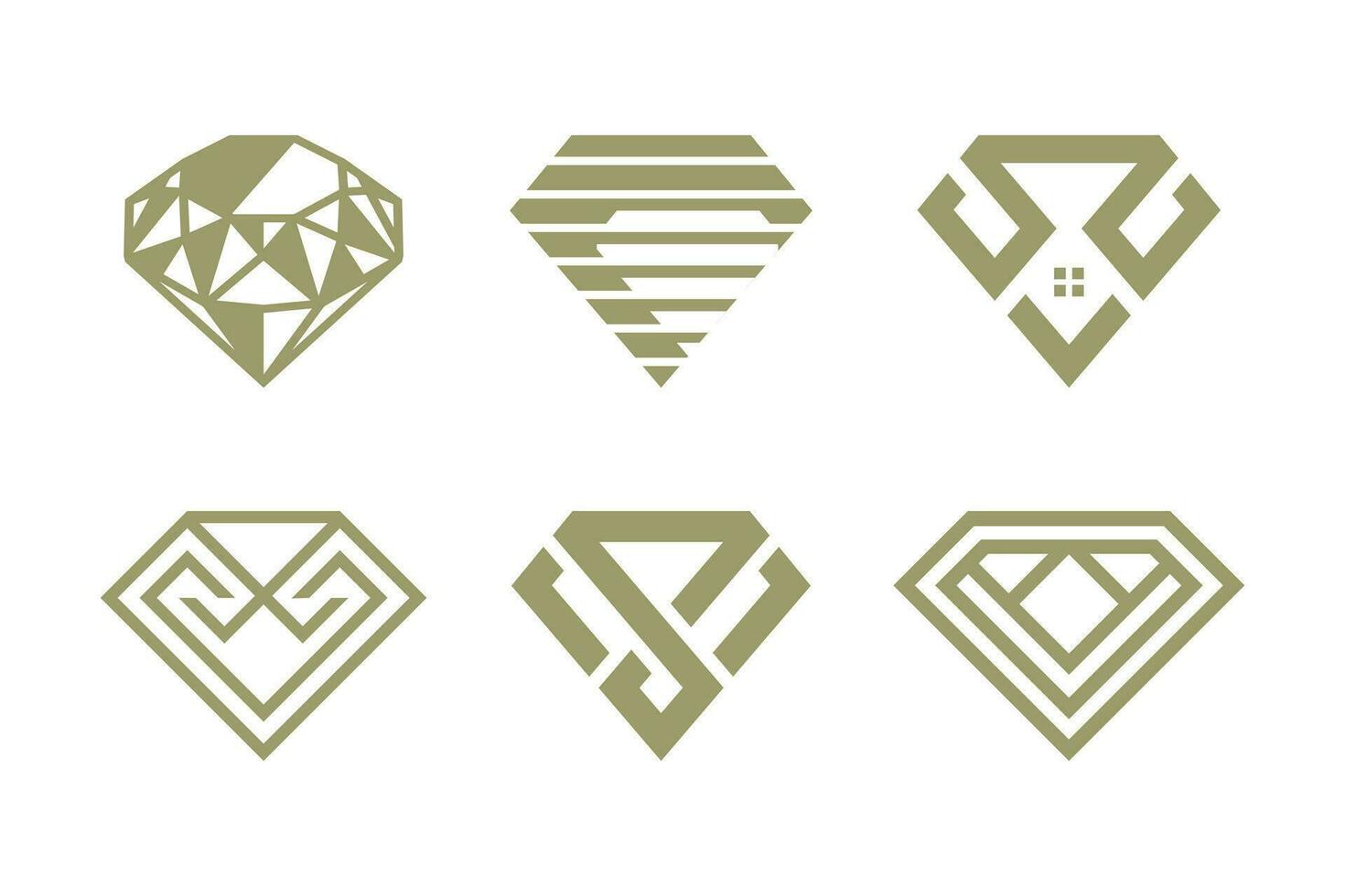 Diamant Logo Design Vektor Sammlung mit kreativ Element Konzept
