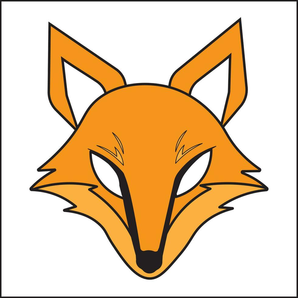 Fuchs Kopf Illustration Vektor Design im Orange Farbe. geeignet zum Logo, Symbol, Poster, Web, T-Shirt Design, Aufkleber, Unternehmen, Konzept, Hintergrund, Smartphone, Post.