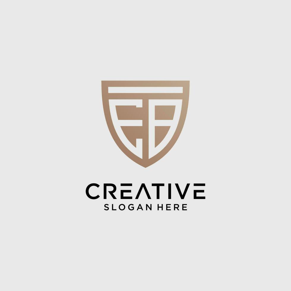 kreativ Stil eb Brief Logo Design Vorlage mit Schild gestalten Symbol vektor