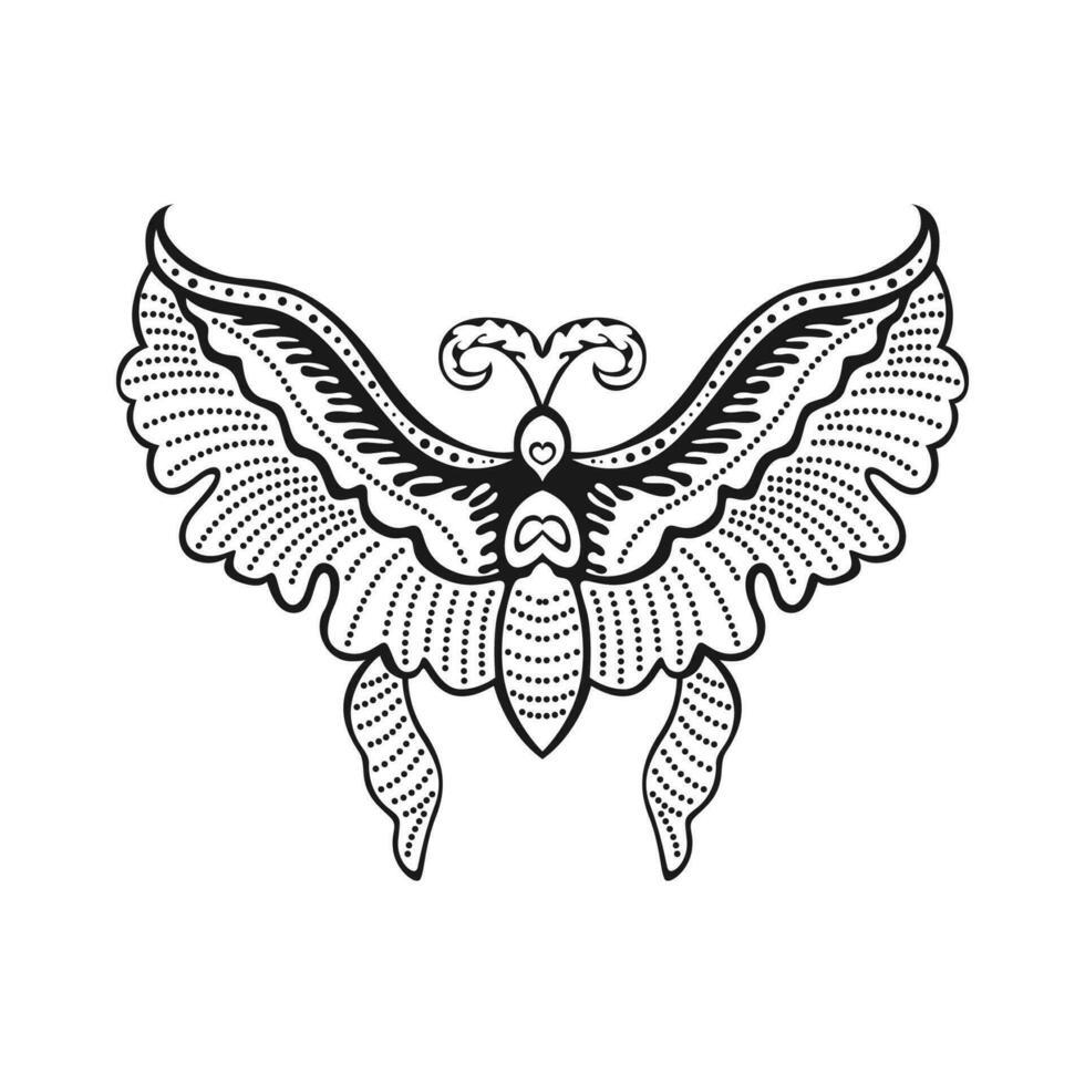 javanisch Schmetterling Symbol Vektor Bild Illustration