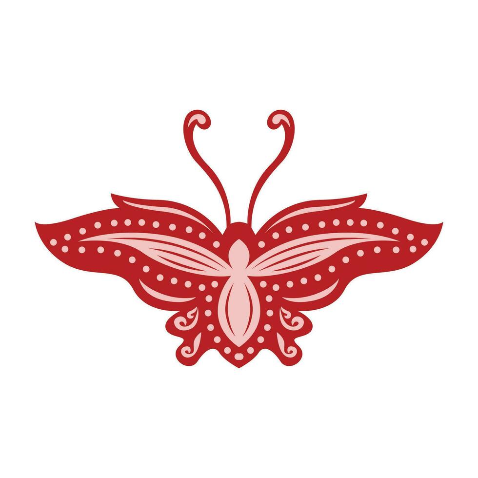 javanese batik fjäril ikon vektor bild illustration