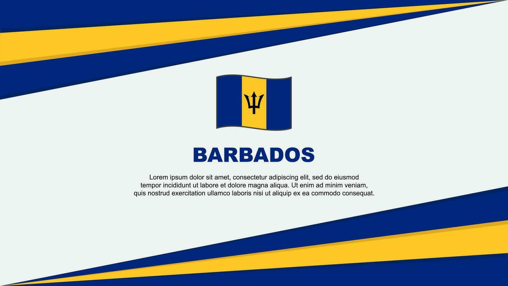 Barbados Flagge abstrakt Hintergrund Design Vorlage. Barbados Unabhängigkeit Tag Banner Karikatur Vektor Illustration. Barbados Design