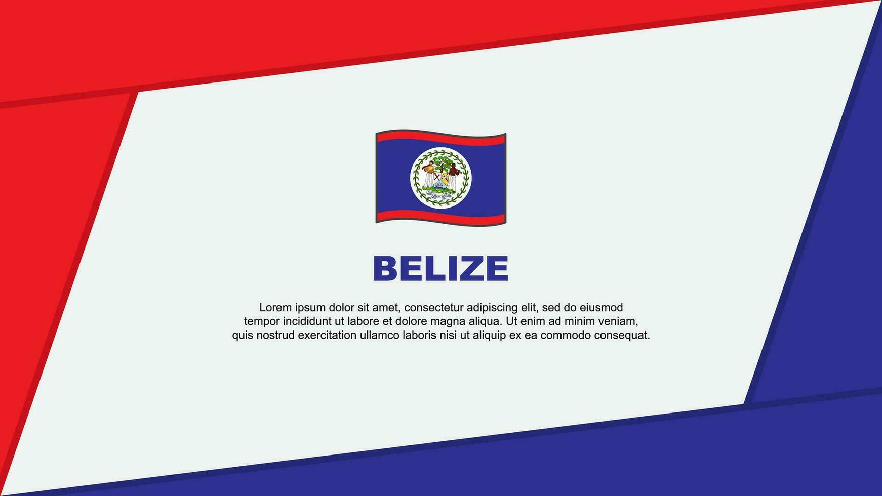 belize flagga abstrakt bakgrund design mall. belize oberoende dag baner tecknad serie vektor illustration. belize baner