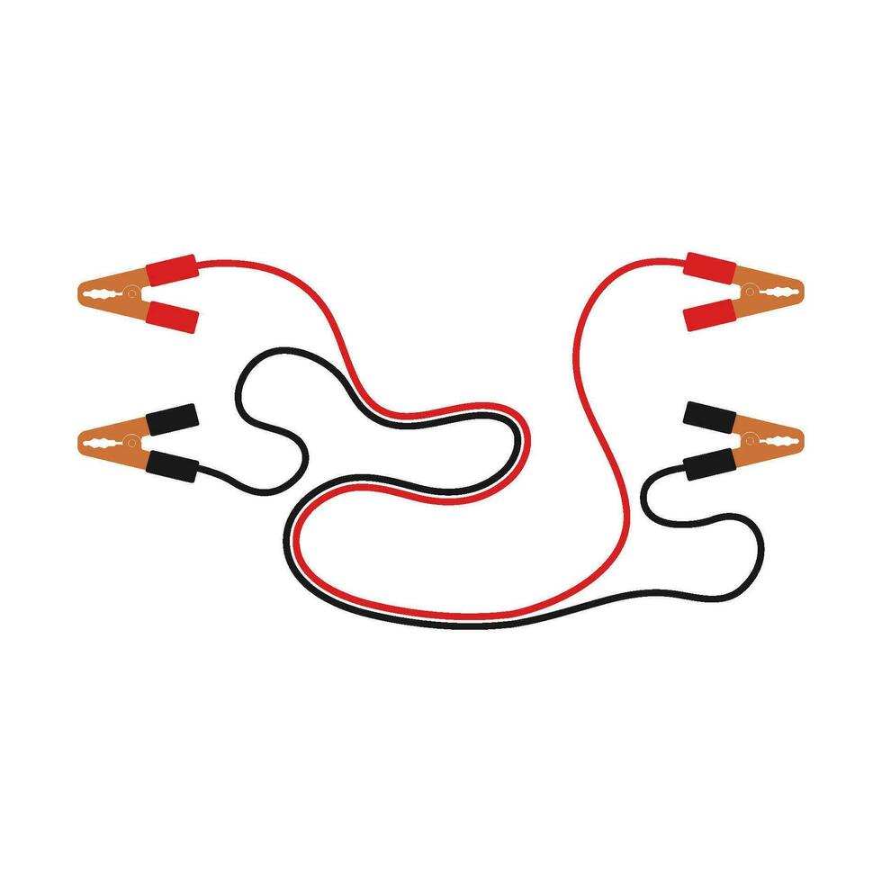 bil batteri kraft hoppare kabel- ikon vektor