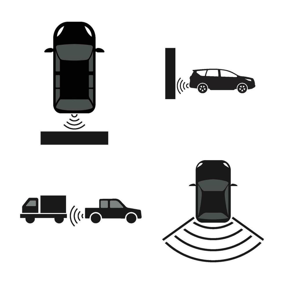 Auto Parkplatz Sensor Signal Symbol Vektor