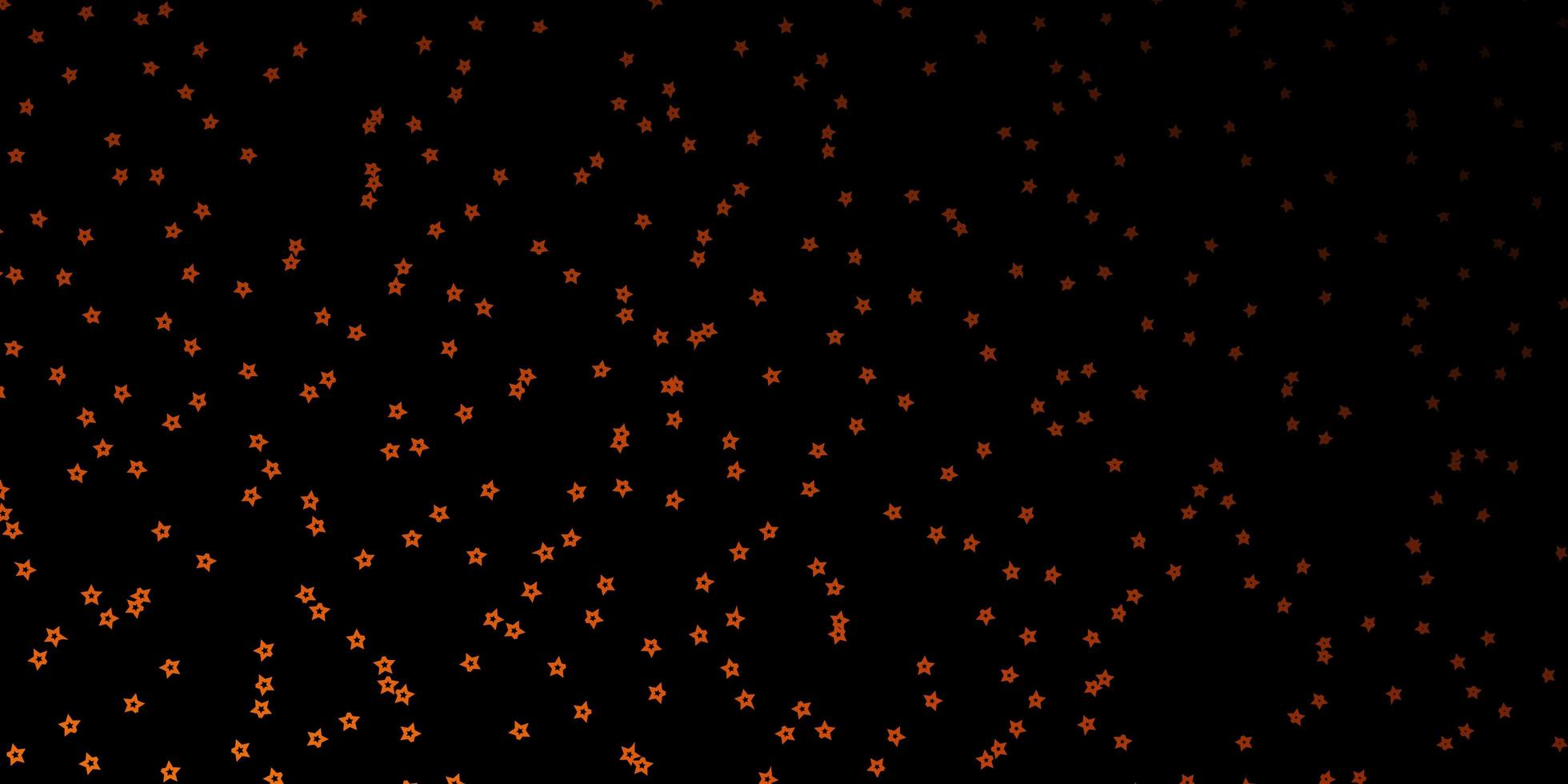 mörk orange vektor bakgrund med färgglada stjärnor.