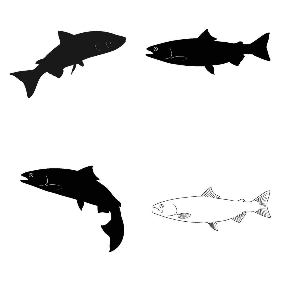 lax fisk ikon vektor