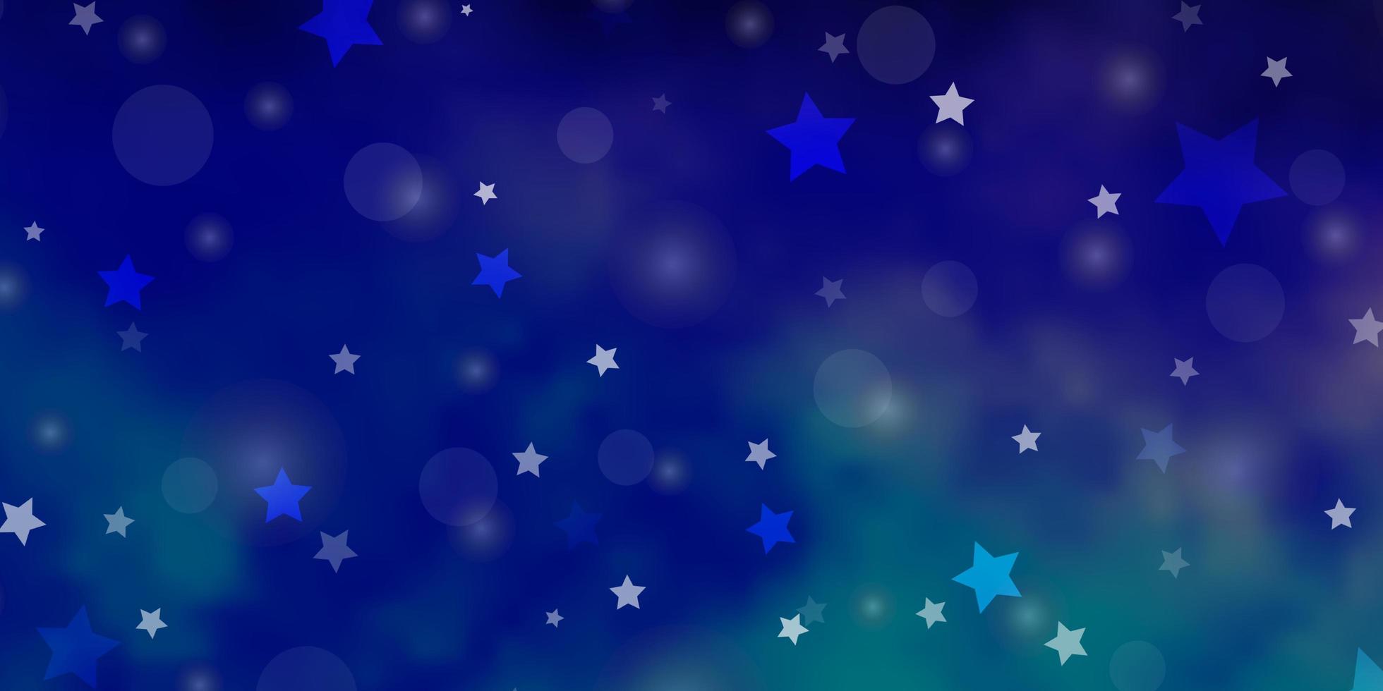 mörkrosa, blå vektorbakgrund med cirklar, stjärnor. vektor