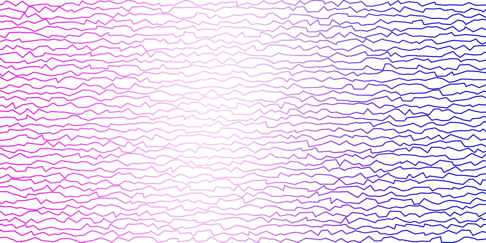 dunkelrosa, blaues Vektormuster mit gekrümmten Linien. vektor