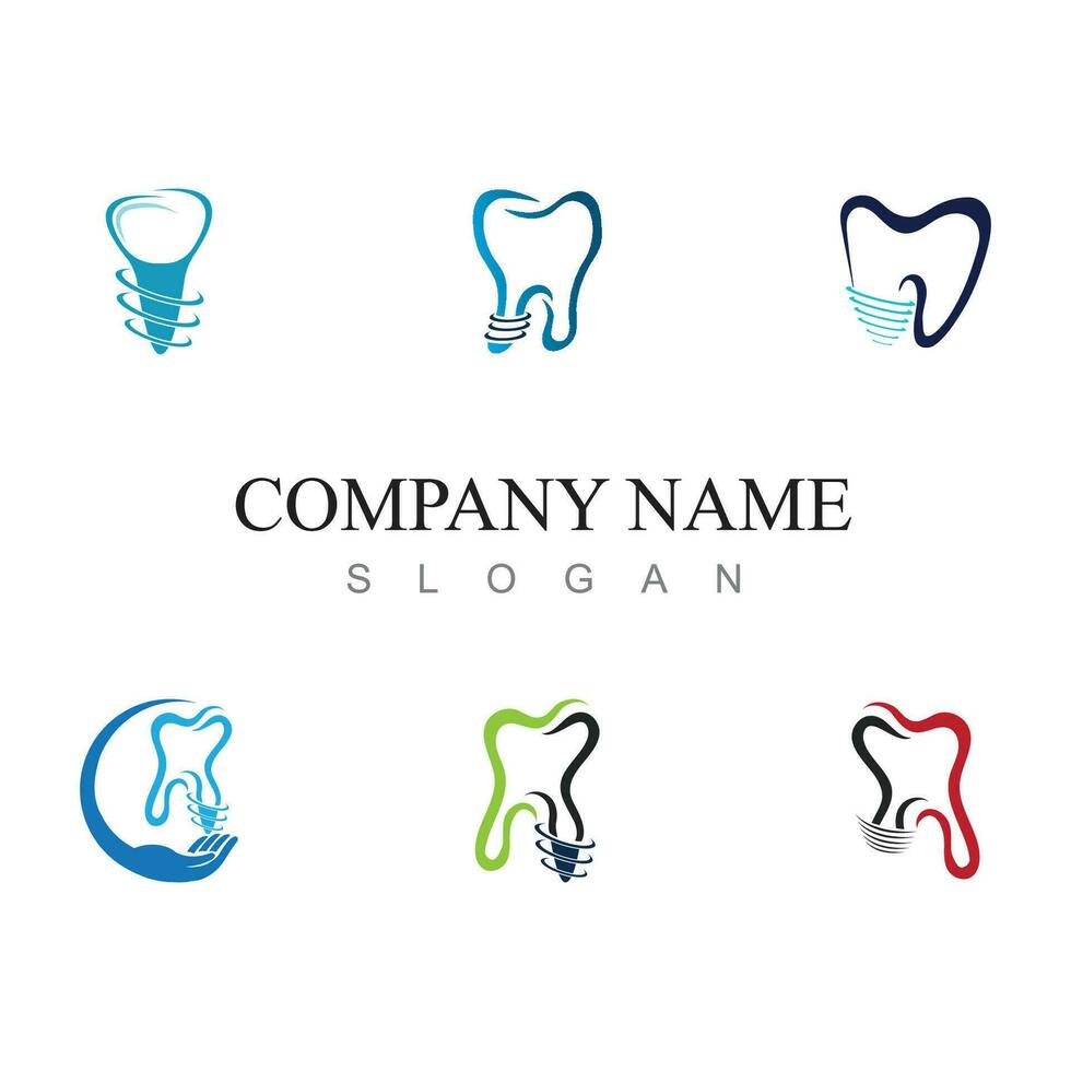 Dental implantieren Logo Design Konzept Vektor, Dental Pflege Logo Vorlage vektor