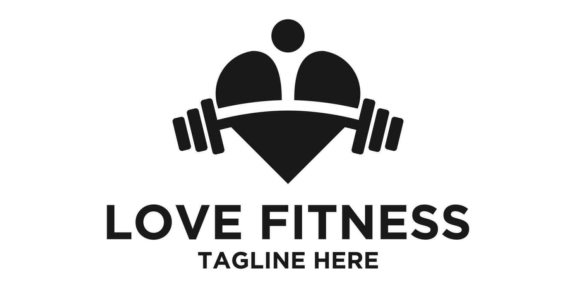 Logo von jemand Wer liebt Fitness Sport Vektor Illustration Symbol Design