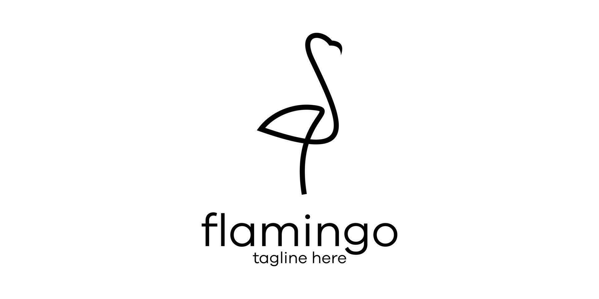Flamingo Design Logo Linie einfach Illustration vektor