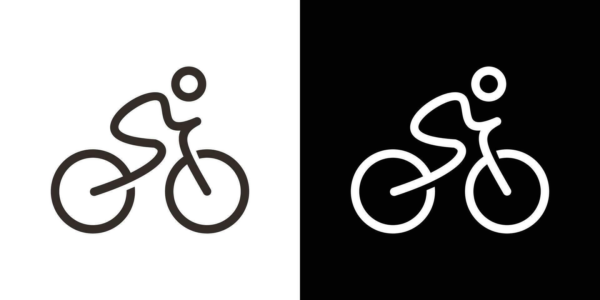 cykling logotyp linje design ikon vektor illustration