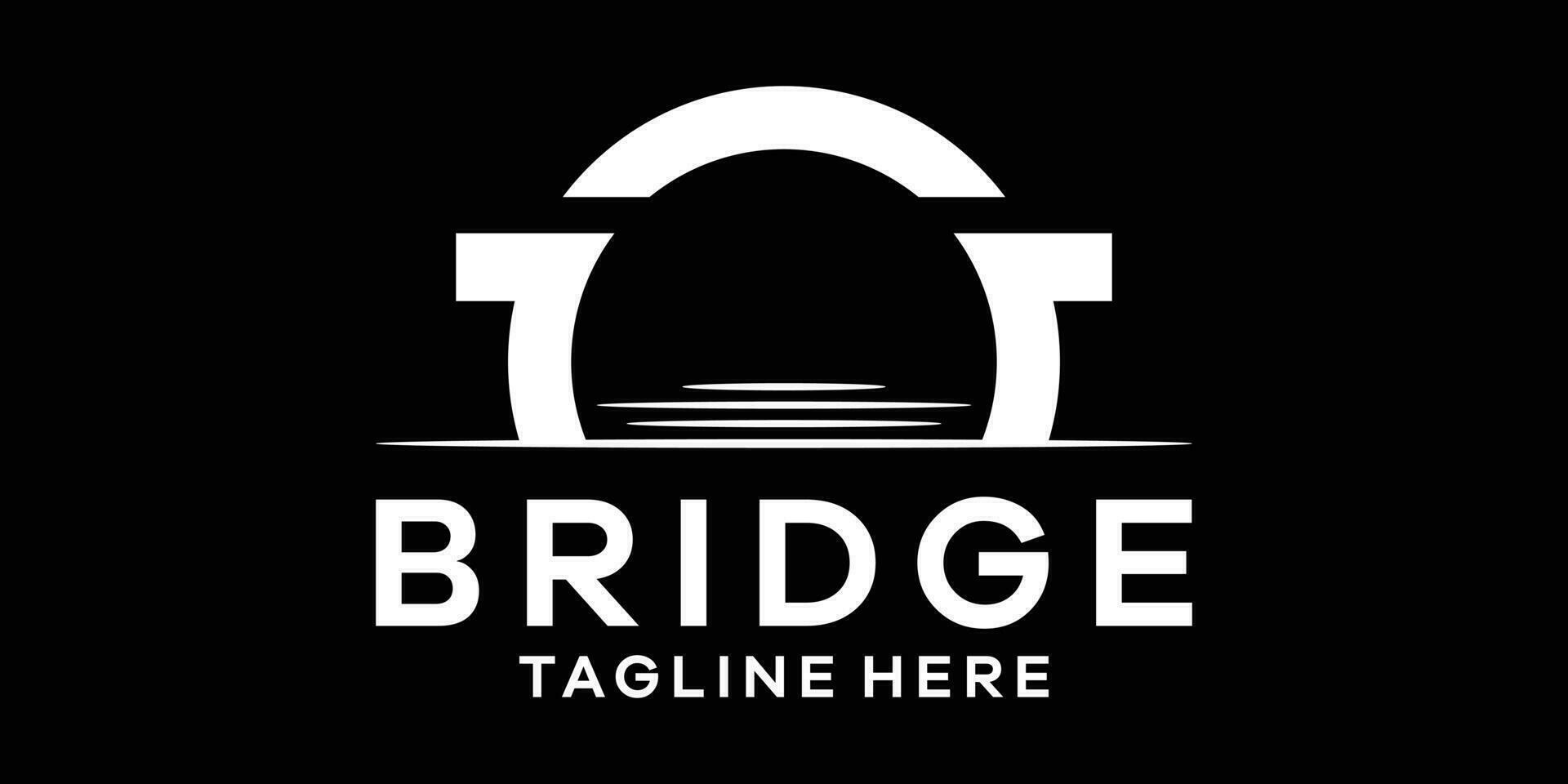 Brücke Logo Design einfach Symbol Vektor Illustration
