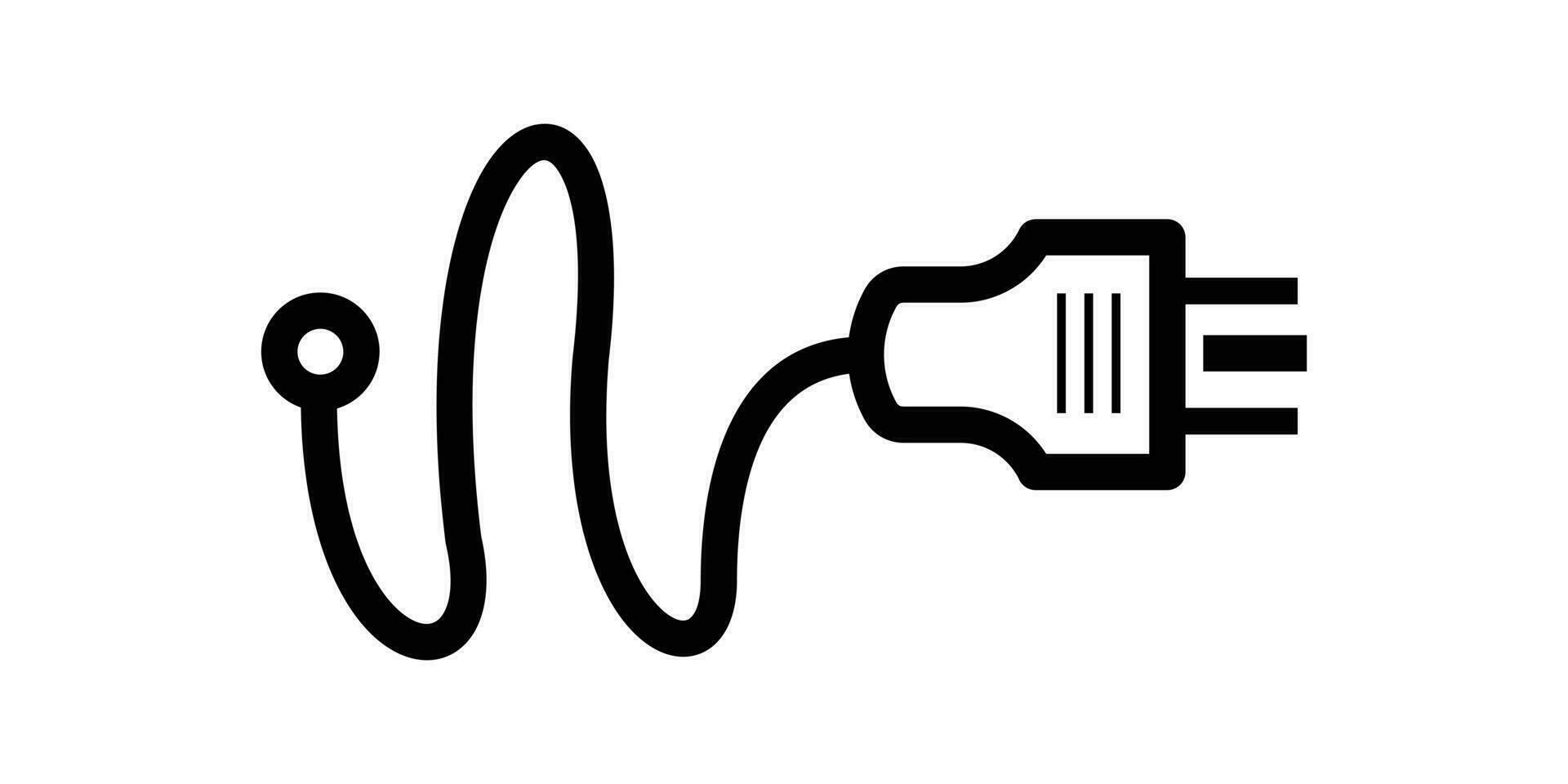 elektrisch Steckdose Kabel Design Logo Symbol Vektor Illustration