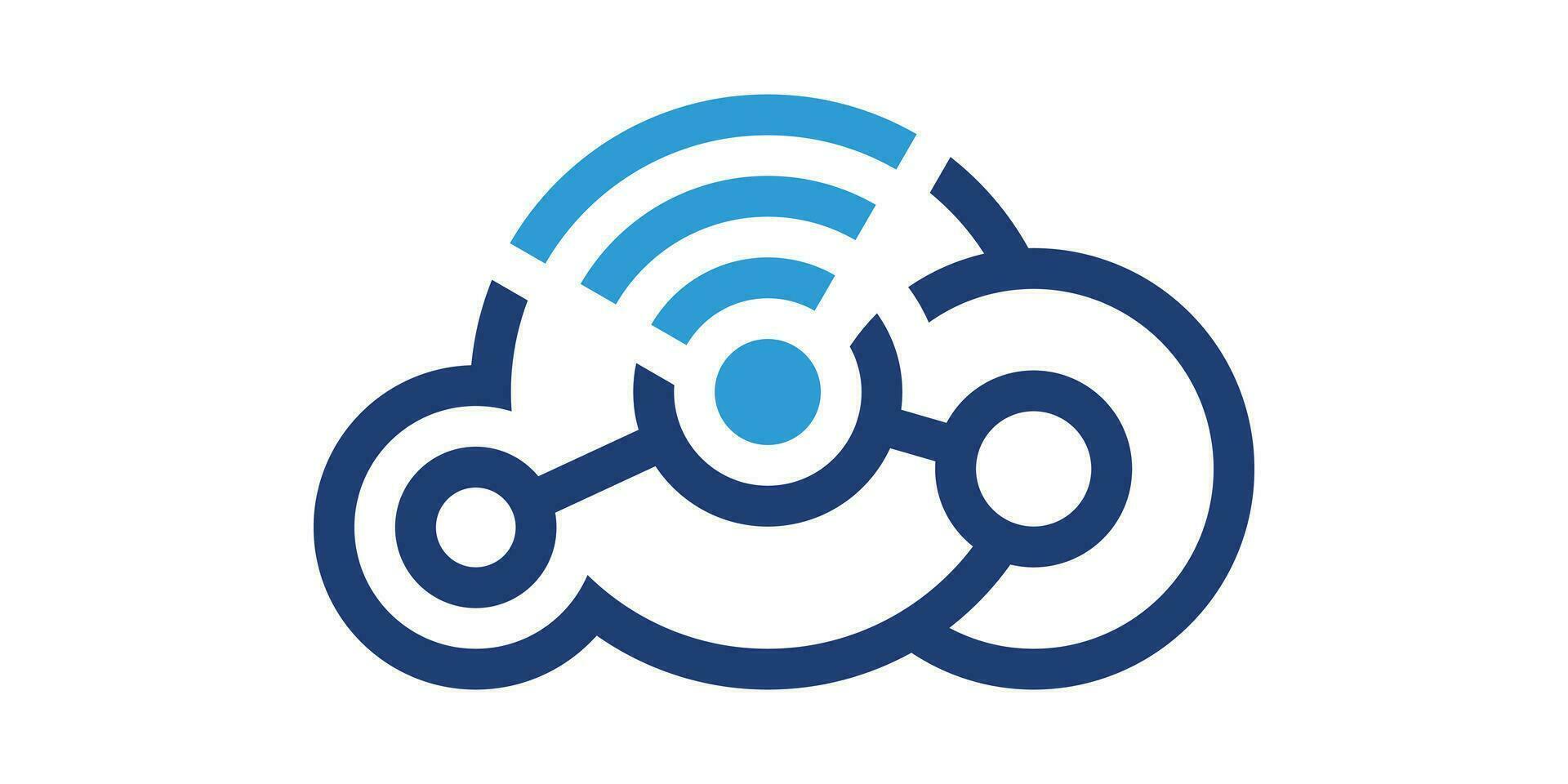 moln och trådlös signal logotyp design ikon vektor illustration