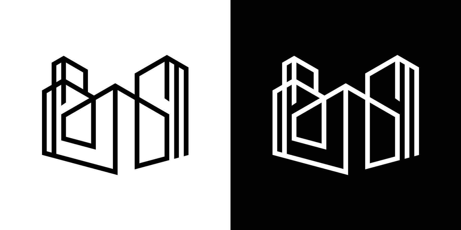 logotyp byggnad linje verklig egendom kommersiell ikon vektor illustration