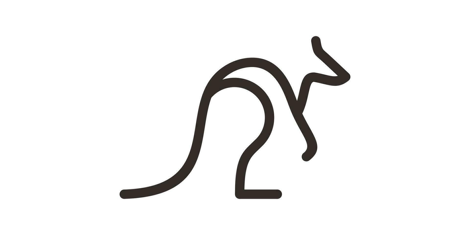 Känguru Logo Design Linie Symbol Vektor Illustration