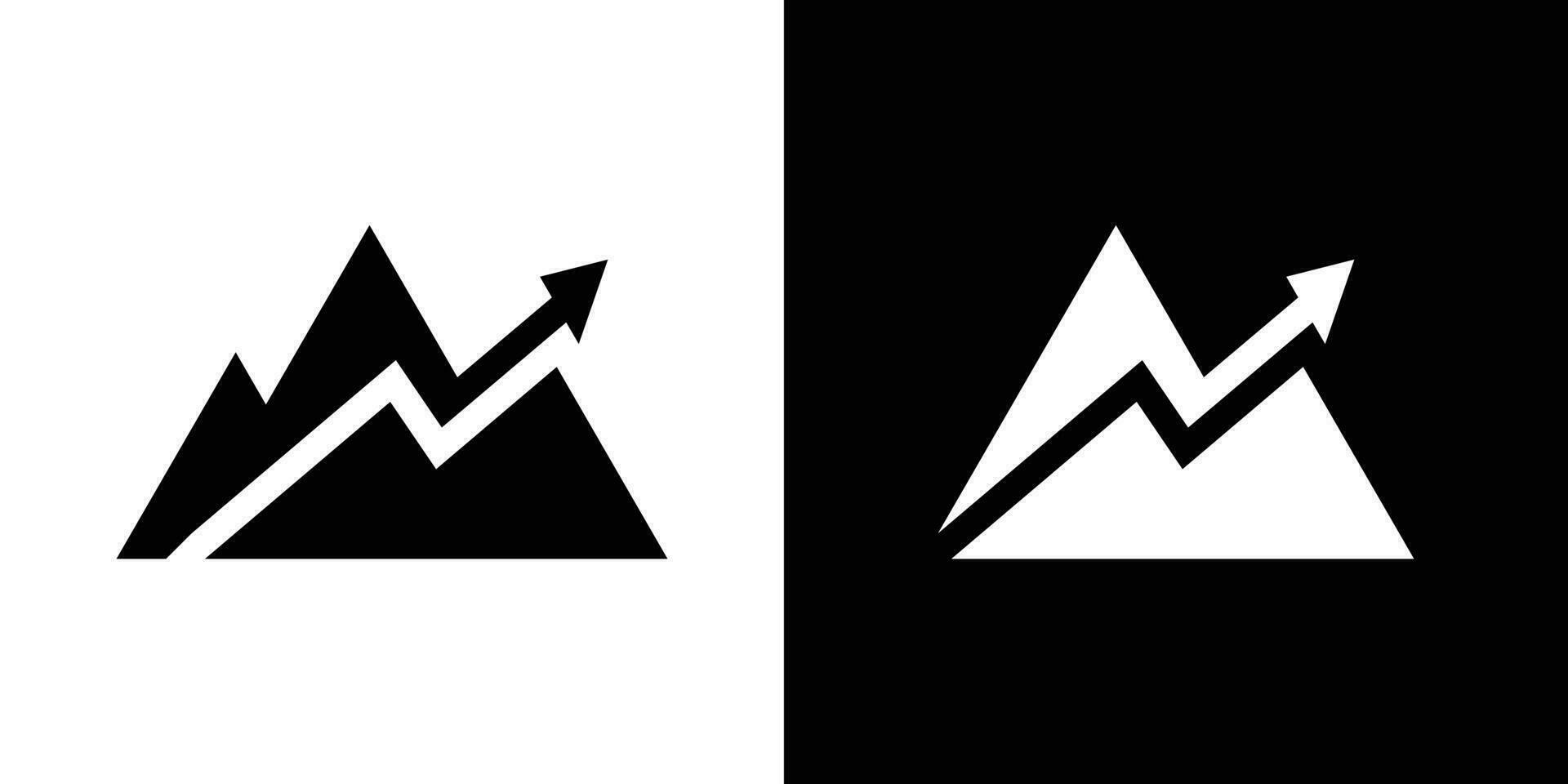 Berg und Wachstum finanziell Logo Design Symbol Vektor Illustration