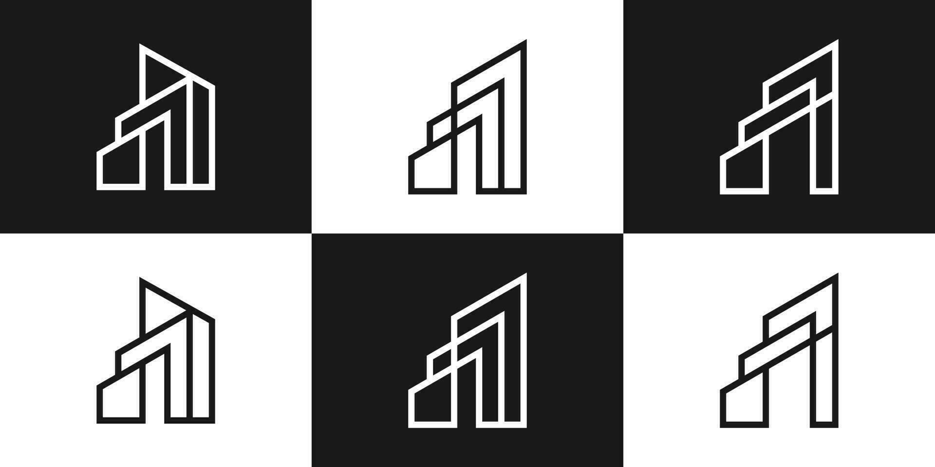 byggnad logotyp design modern ikon vektor illustration