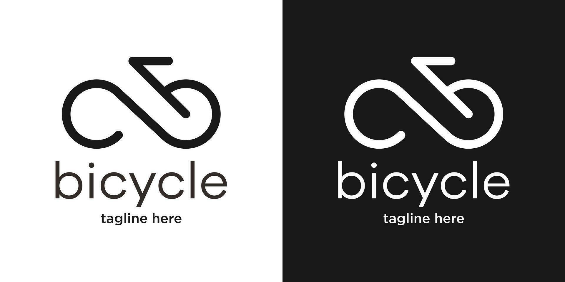 Unendlichkeit und Fahrrad Logo einfach Symbol Vektor Illustration