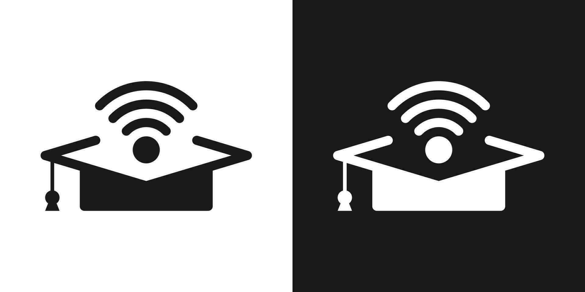 gradering hatt logotyp och signal design ikon vektor illustration