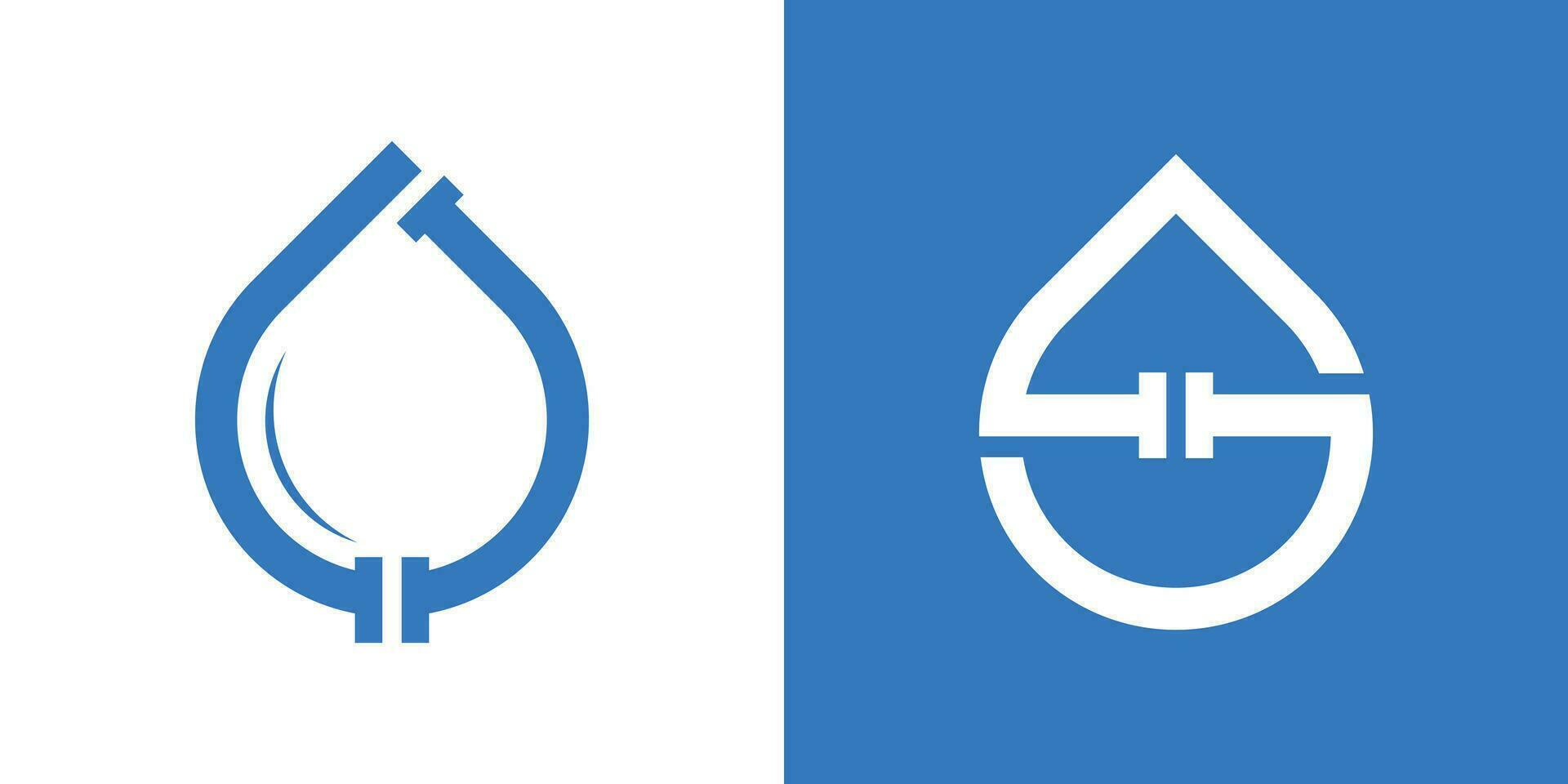 Installation und Wasser Logo Symbol Vektor Illustration