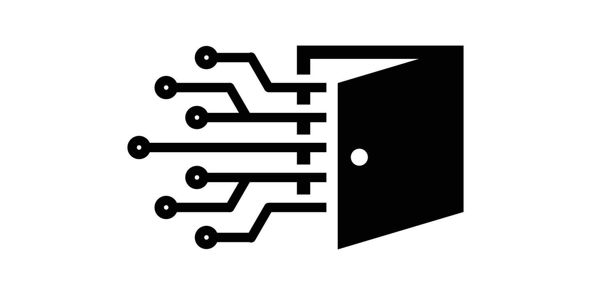 öffnen Tür Technologie modern Symbol Vektor Illustration