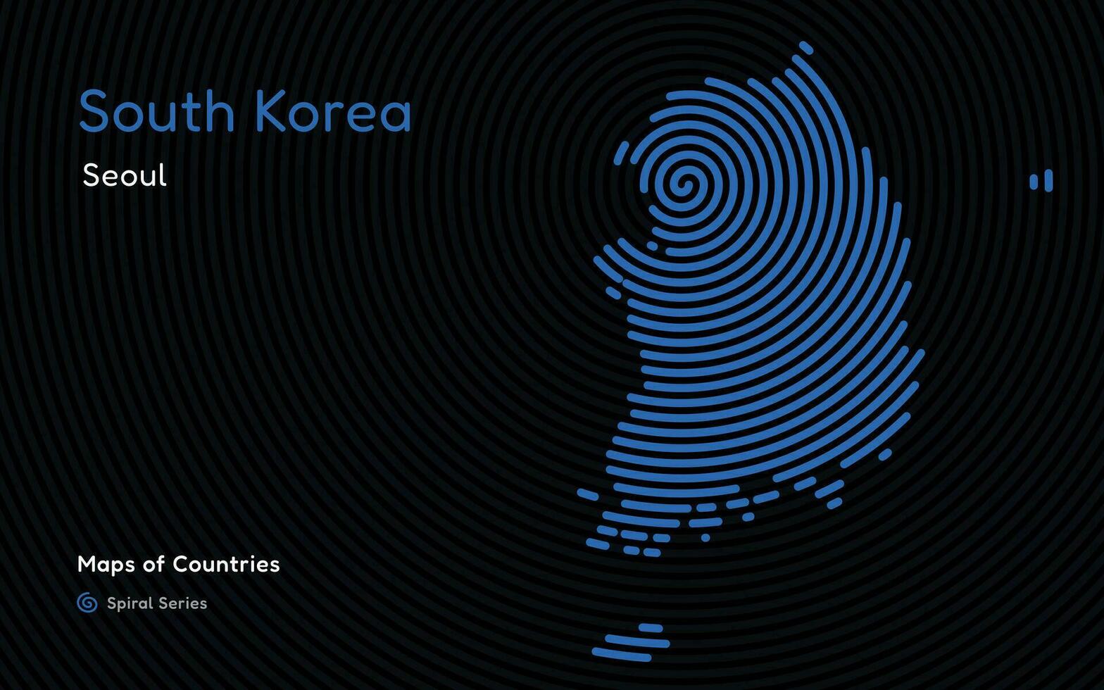 de Karta av söder korea är visad i blå vektor
