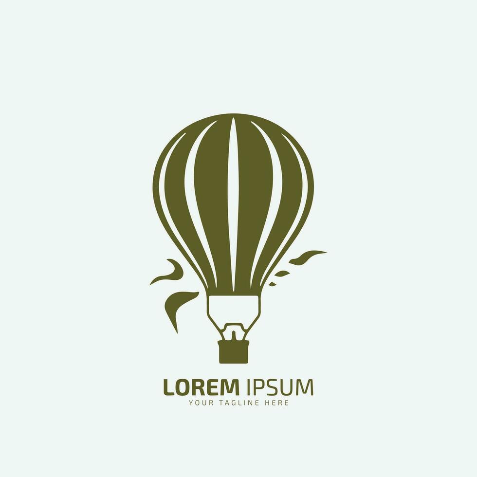 varm luft ballong logotyp mall. luft transport logotyp. vektor illustration. varm luft ballong ikon med moln och drake