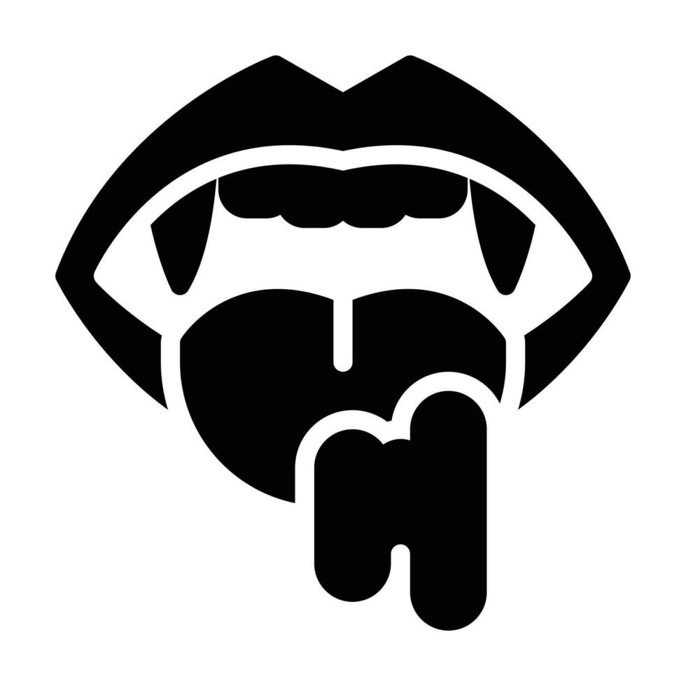 vampyr tänder glyf ikon vektor