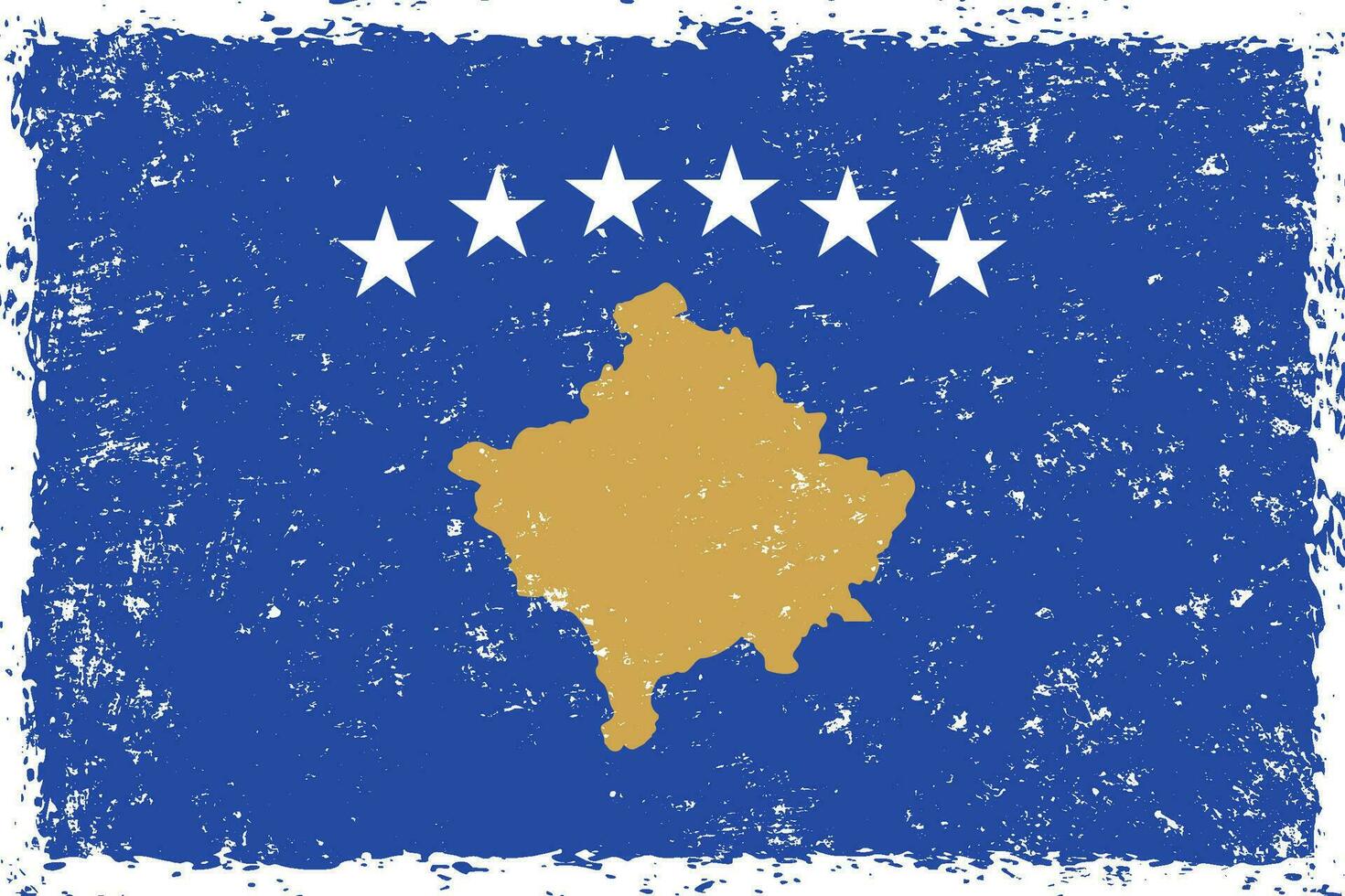 kosovo flagga grunge bedrövad stil vektor