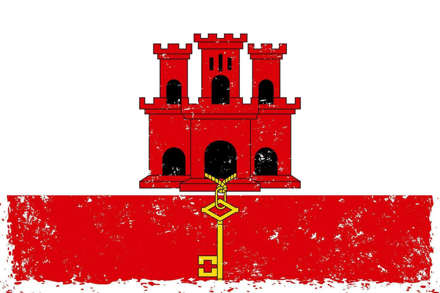 Gibraltar Flagge Grunge betrübt Stil vektor