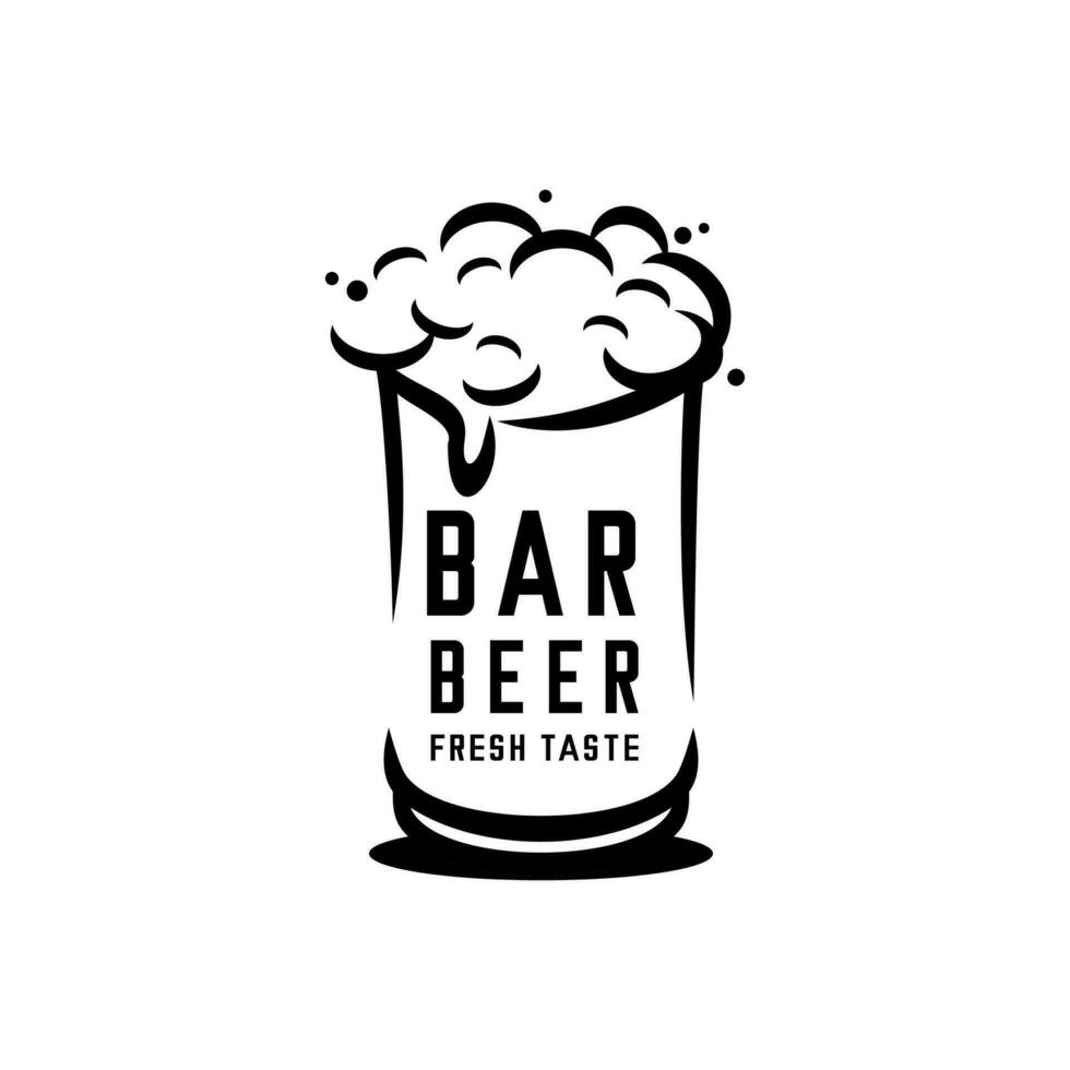 Vektor Glas von Bier, Bar Bier