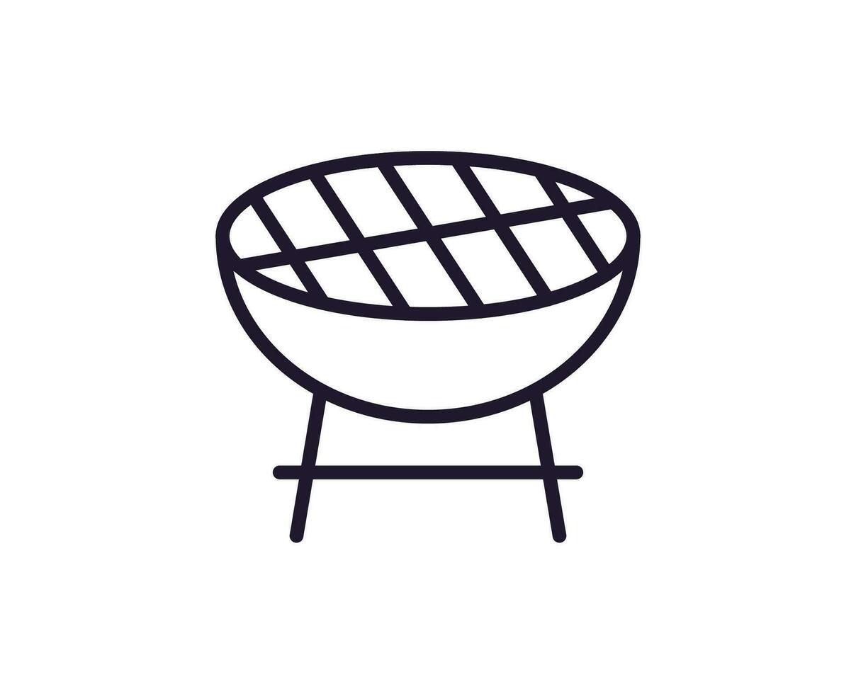 grill begrepp. modern översikt hög kvalitet illustration för banderoller, flygblad och webb webbplatser. redigerbar stroke i trendig platt stil. linje ikon av grill vektor