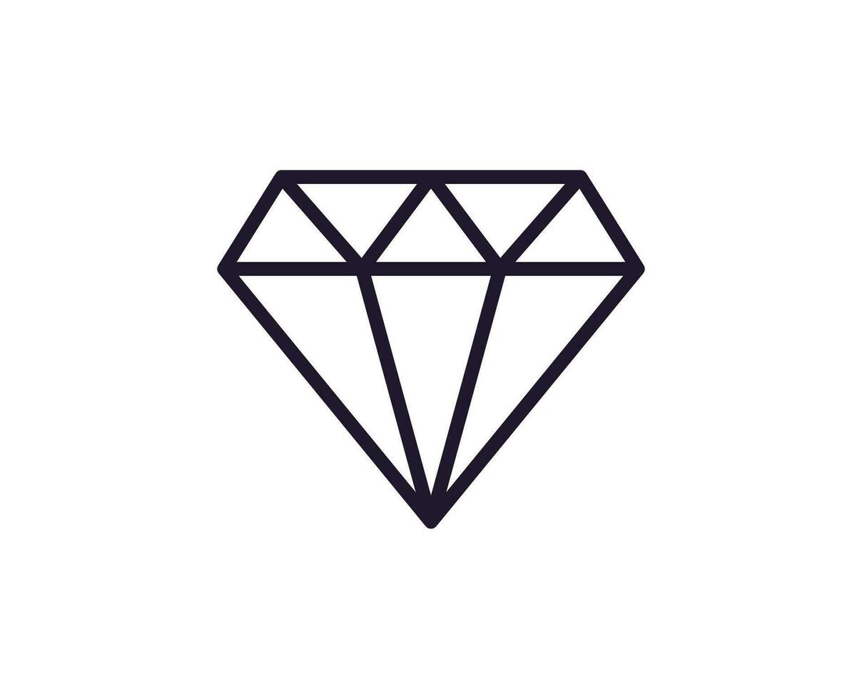 diamant begrepp. enda premie redigerbar stroke piktogram perfekt för logotyper, mobil appar, uppkopplad butiker och webb webbplatser. vektor symbol isolerat på vit bakgrund.