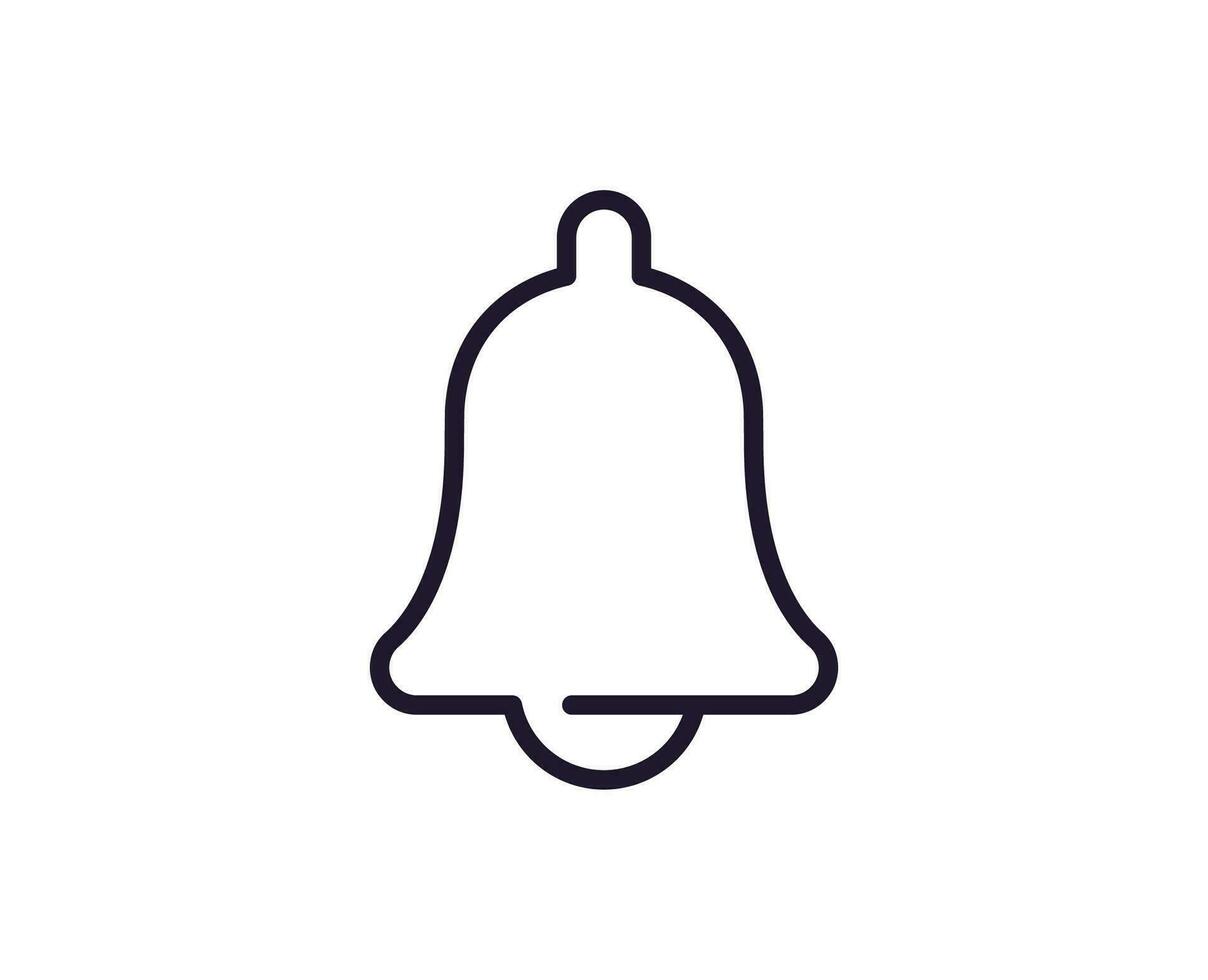 Single Linie Symbol von Glocke auf isoliert Weiß Hintergrund. hoch Qualität editierbar Schlaganfall zum Handy, Mobiltelefon Apps, Netz Design, Webseiten, online Geschäfte usw. vektor