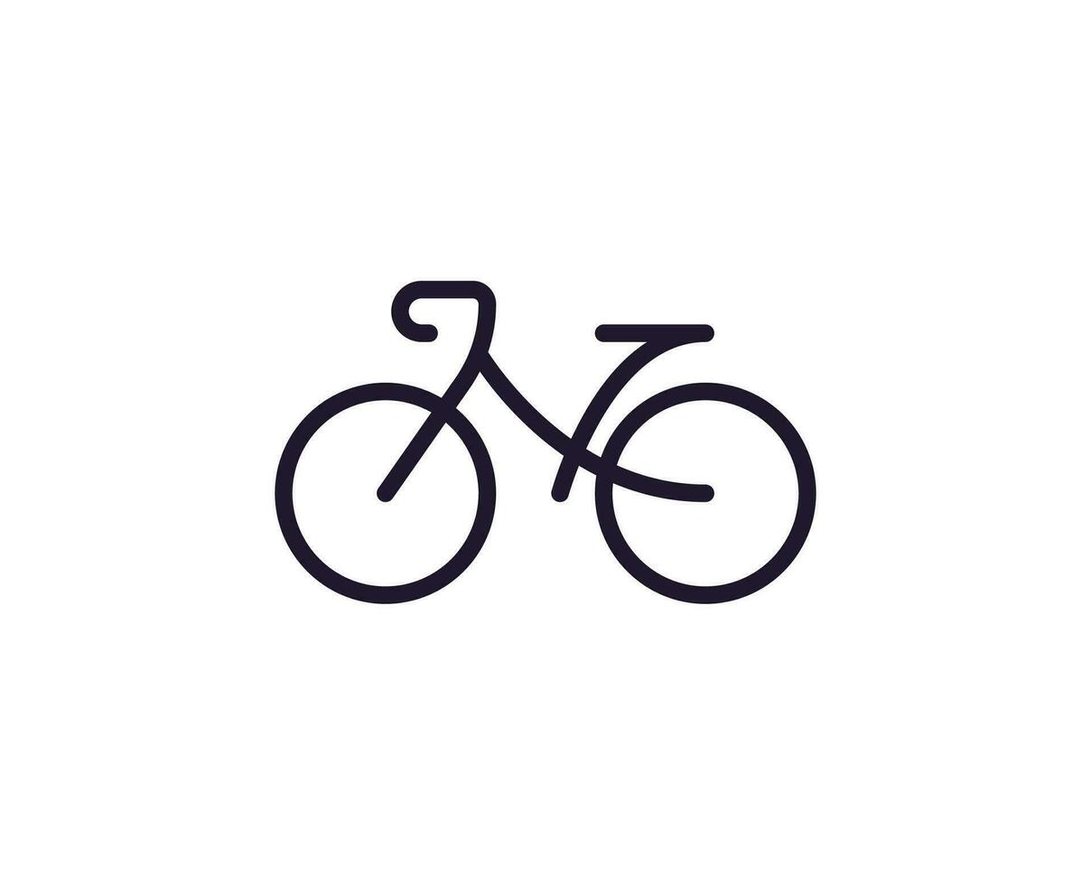 Single Linie Symbol von Fahrrad auf isoliert Weiß Hintergrund. hoch Qualität editierbar Schlaganfall zum Handy, Mobiltelefon Apps, Netz Design, Webseiten, online Geschäfte usw. vektor