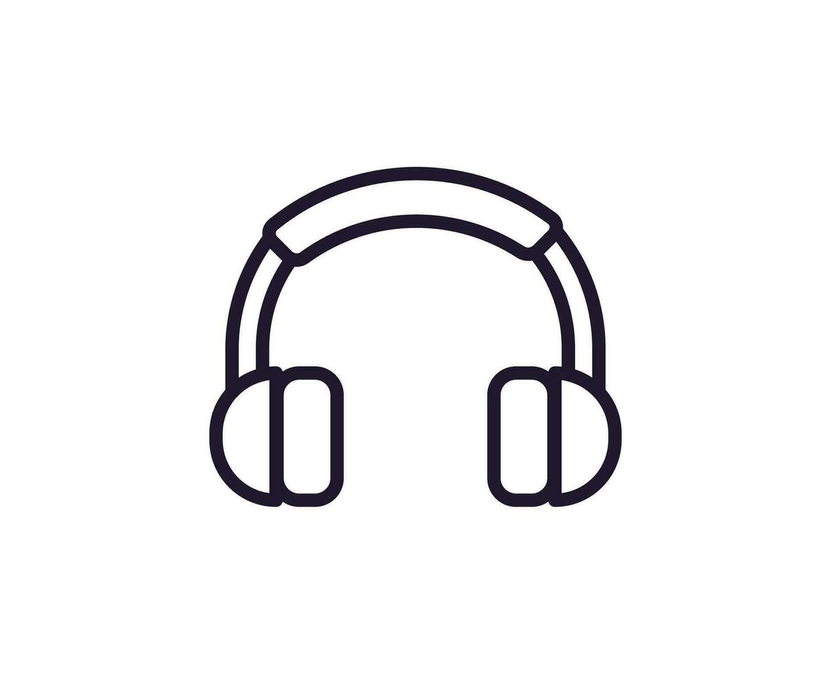 Single Linie Symbol von Kopfhörer auf isoliert Weiß Hintergrund. hoch Qualität editierbar Schlaganfall zum Handy, Mobiltelefon Apps, Netz Design, Webseiten, online Geschäfte usw. vektor