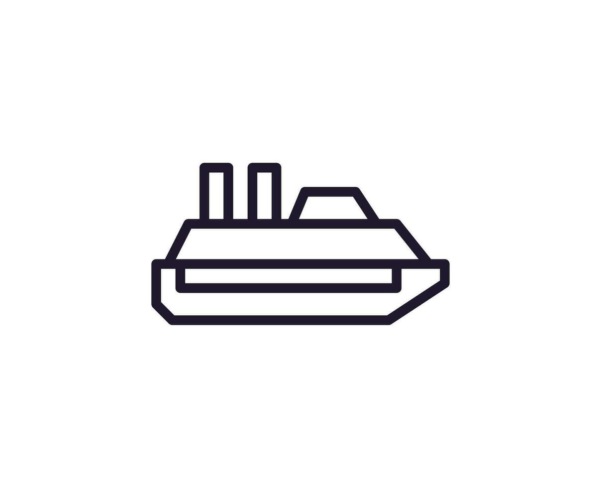 Schiff Vektor Linie Symbol. Prämie Qualität Logo zum Netz Websites, Design, online Geschäfte, Firmen, Bücher, Anzeige. schwarz Gliederung Piktogramm isoliert auf Weiß Hintergrund