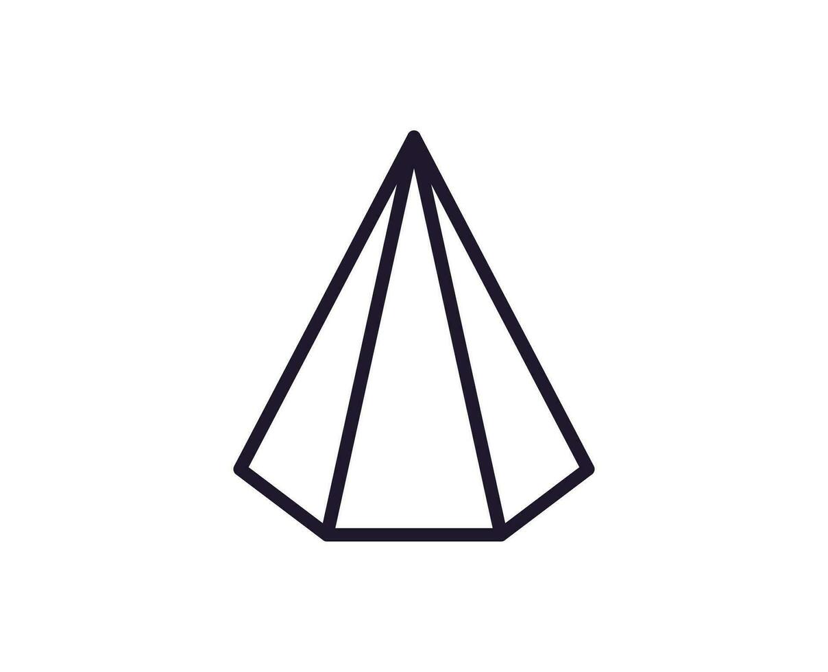 Pyramide Vektor Linie Symbol. Prämie Qualität Logo zum Netz Websites, Design, online Geschäfte, Firmen, Bücher, Anzeige. schwarz Gliederung Piktogramm isoliert auf Weiß Hintergrund