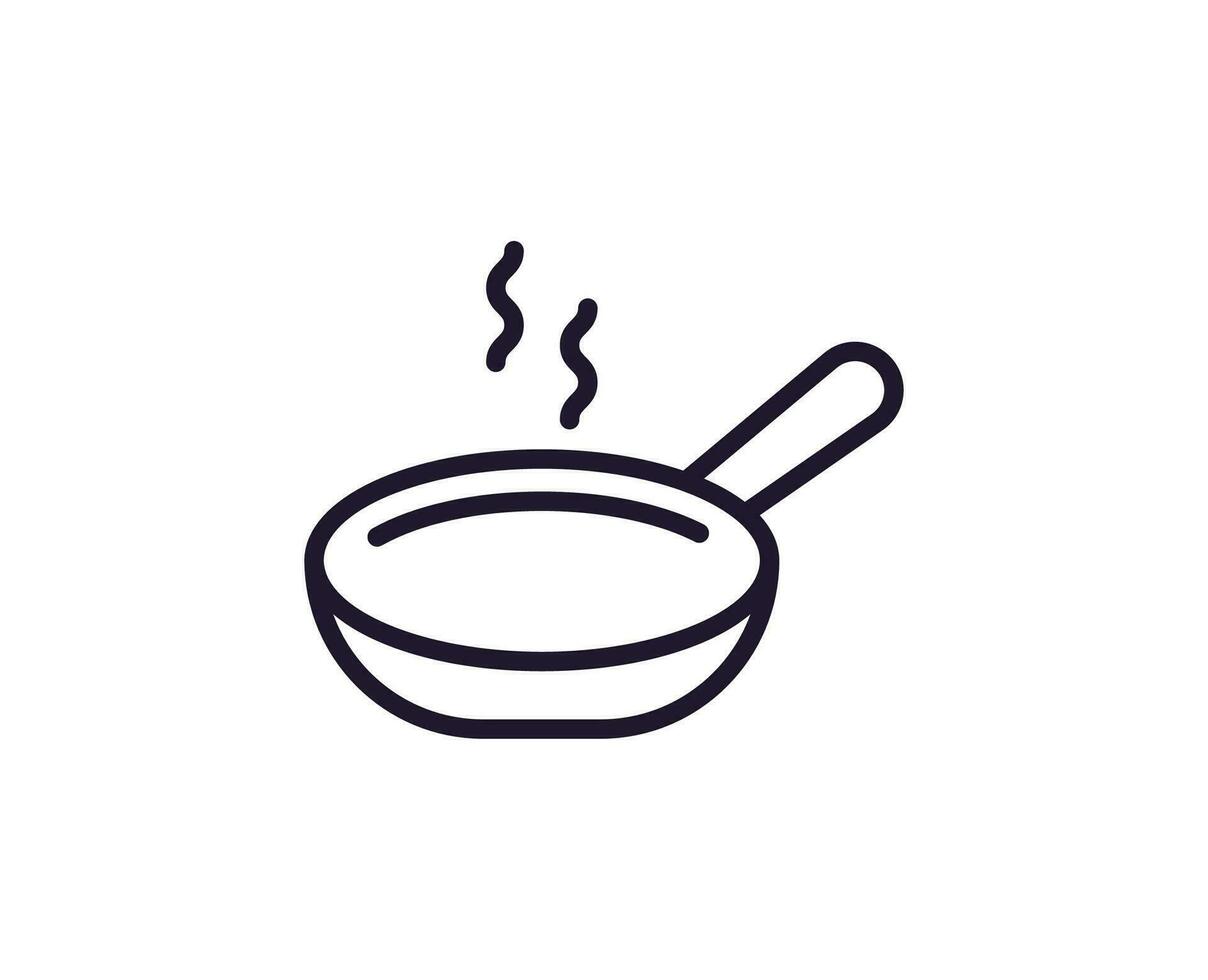 matlagning, mat, kök tecken. vektor symbol i modern linje stil. redigerbar stroke. linje ikon av fräsning panorera