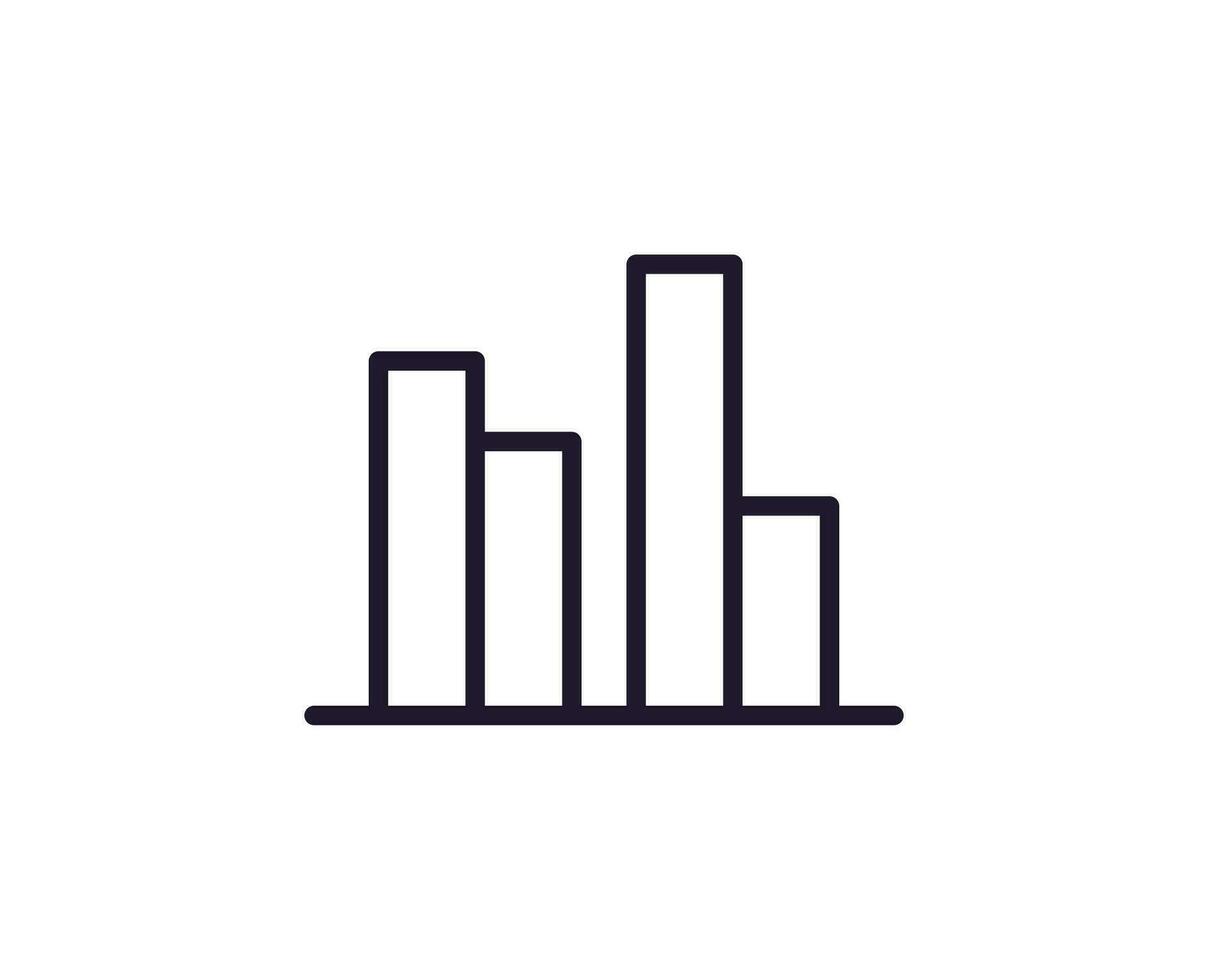 Diagram vektor linje ikon. premie kvalitet logotyp för webb webbplatser, design, uppkopplad butiker, företag, böcker, annonser. svart översikt piktogram isolerat på vit bakgrund