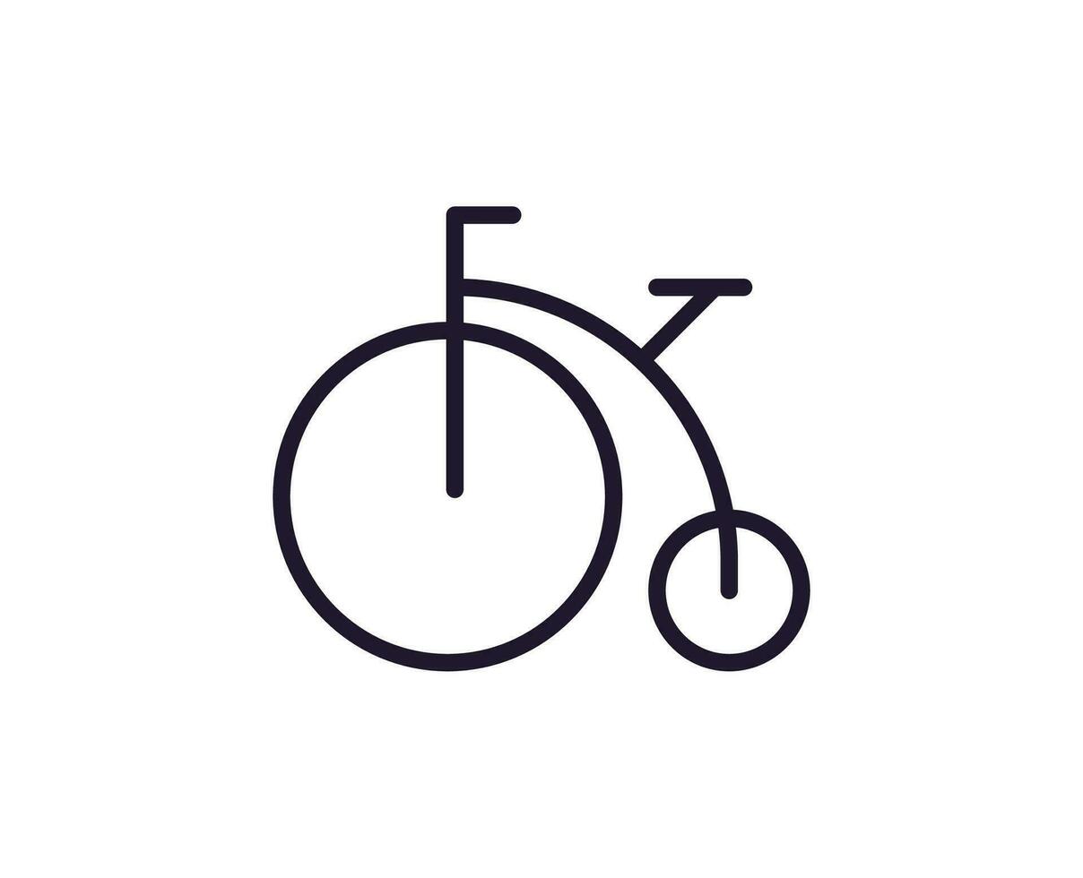 Single Linie Symbol von Fahrrad auf isoliert Weiß Hintergrund. hoch Qualität editierbar Schlaganfall zum Handy, Mobiltelefon Apps, Netz Design, Webseiten, online Geschäfte usw. vektor