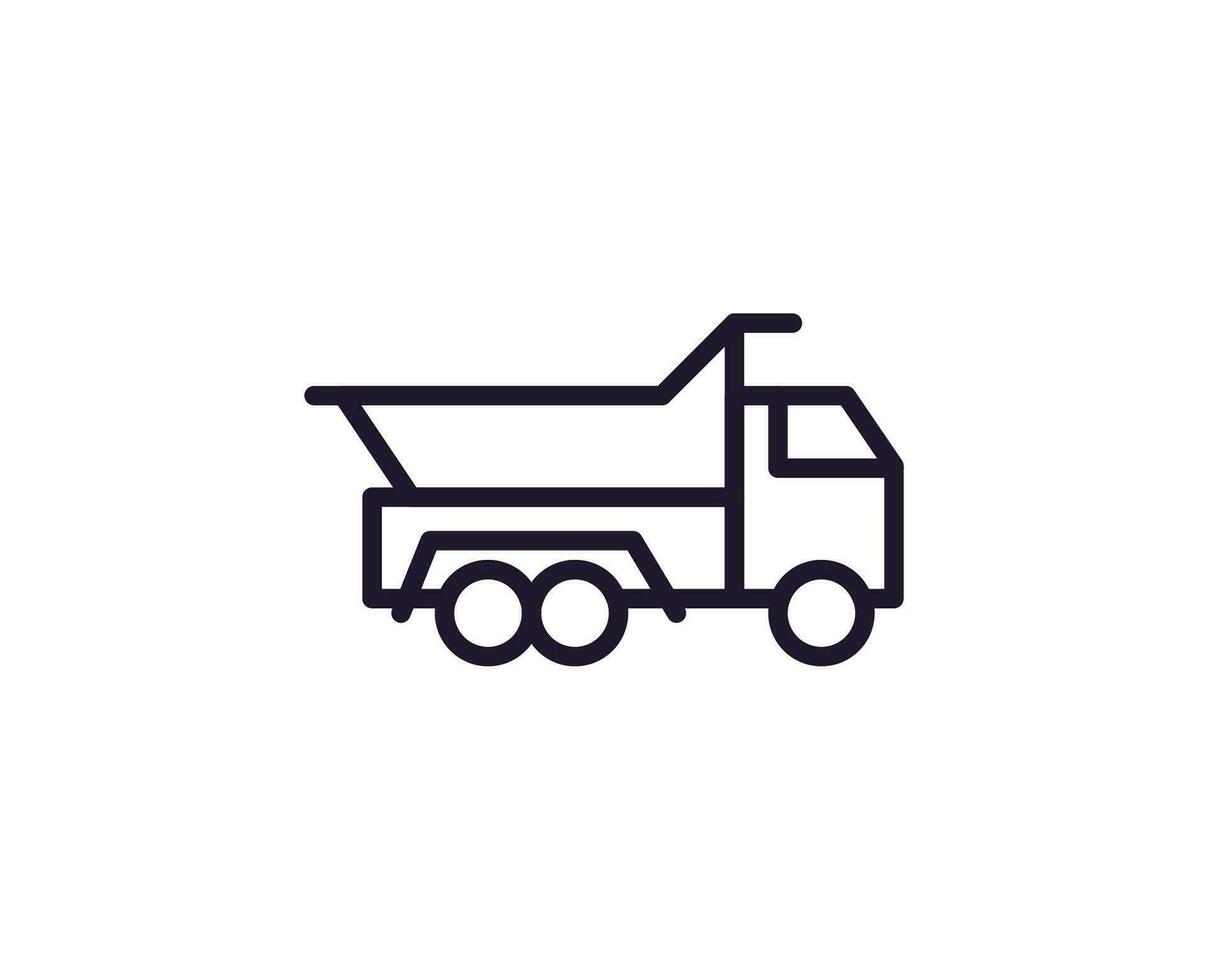 LKW Konzept. modern Gliederung hoch Qualität Illustration zum Banner, Flyer und Netz Websites. editierbar Schlaganfall im modisch eben Stil. Linie Symbol von Lieferung vektor