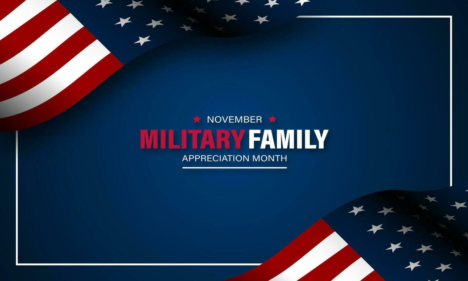 National Militär- Familie Anerkennung Monat ist November. Hintergrund Vektor Illustration