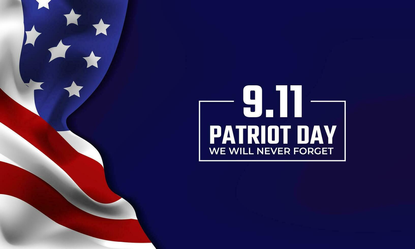 amerikanisch patriotisch Tag 9.11 zum Hintergrund, Banner, Gruß mit leer Raum Bereich. Vektor Vorlage